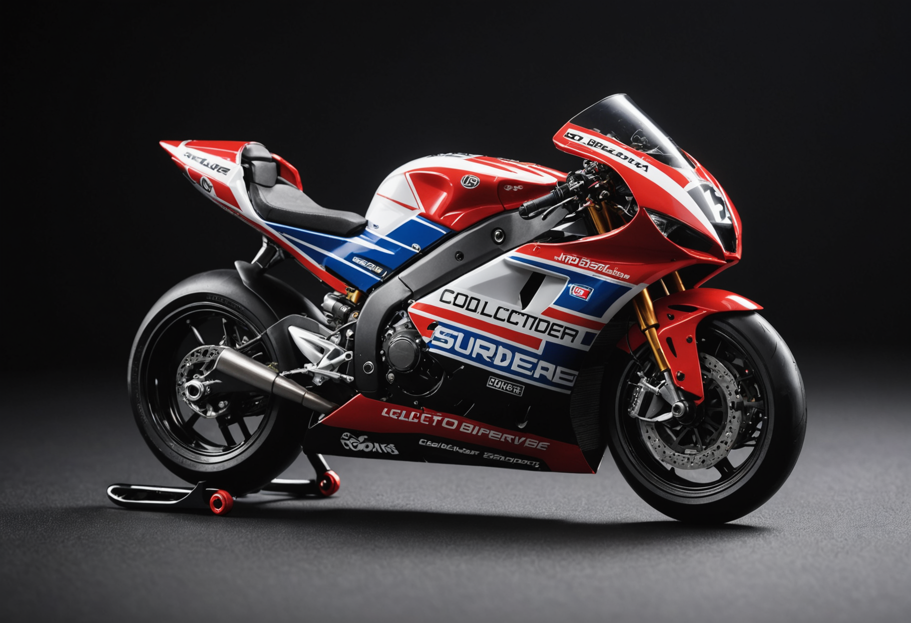 Glossy packaging of a boxed limited edition diecast collectible superbike